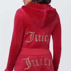 Juicy Couture Vibrant Red Velour zip up Jacket